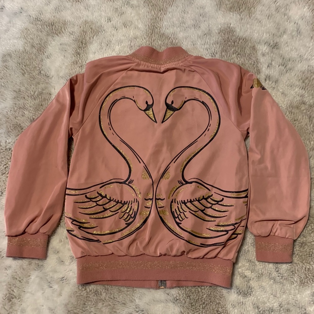 Epic Threads Pink Swan Bomber Jacket (6)